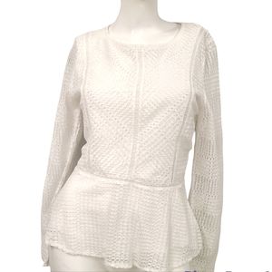 New with Tags Banana Republic White Lace Peplum Top size Small